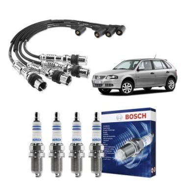 Imagem de Kit Cabo E Vela de Ingnição Original Bosch Volkswagen Gol G4 1.0 8V To