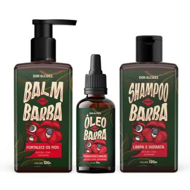 Imagem de Kit Shampoo + Balm + Óleo para Barba Don Alcides Guaraná