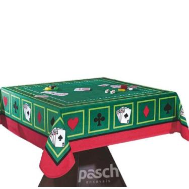 Imagem de Toalha De Mesa Jogos Baralho Aveludada Quadrada 140 x 140cm Teka