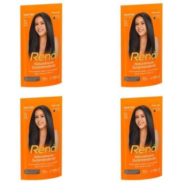 Imagem de Hene em Gel Rená Preto Café (Preto Escuro) 02x180gr Alisa, tinge e Da 