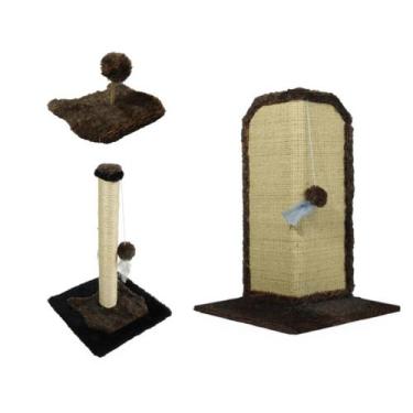 Imagem de Arranhador Gato Proteção Canto de Sofás Base Externo Brinquedo Bolinha