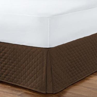 Imagem de Saia  box matelada solteiro - Empório do Peso e Decorações , Tabaco