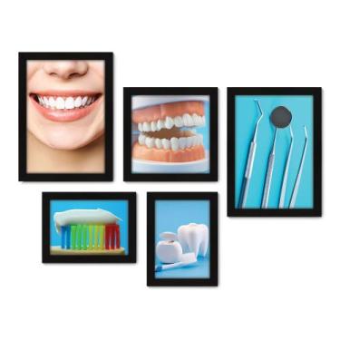 Imagem de Kit Com 5 Quadros Decorativos - Dentista - Consultório - 184kq01p - Al