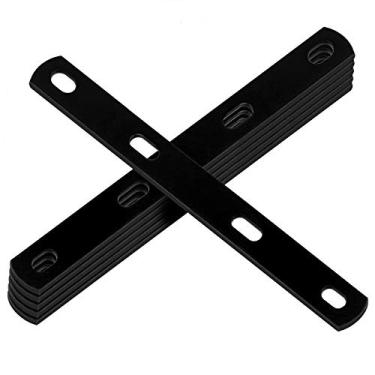 Imagem de 12 Inch Mending Plate Black Steel Straps Straight Repair Flat Plate Heavy Duty Industrial Farmhouse Woodworking Speedbrace Metal Brace, 12⅛"L x 1⅛"W, Thickness 4mm, Max Load 110lb(6 Pieces)