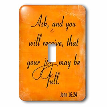 Imagem de 3dRose LLC 3dRose LLC lsp_150081_1 Verso da Bíblia João 16-24 Frases inspiradoras da Bíblia em fundo laranja - Interruptor de interruptor único