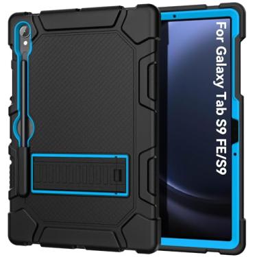 Imagem de Cantis Capa para Samsung Galaxy Tab S10 FE/ S9 FE 5G 10,9 polegadas/Galaxy Tab S9 11 polegadas 2023, capa resistente à prova de choque para tablet compatível com S Pen, preto + azul + preto