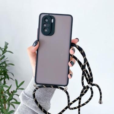 Imagem de Capa de alça de pescoço para pendurar cordão crossbody para Xiaomi para Redmi Note 11 10 Pro 9 8 7 10S 9T Mi 11T Lite 10T POCO X3NFC M3 M4 capa transparente, preta, para Mi POCO M4 Pro (5G)