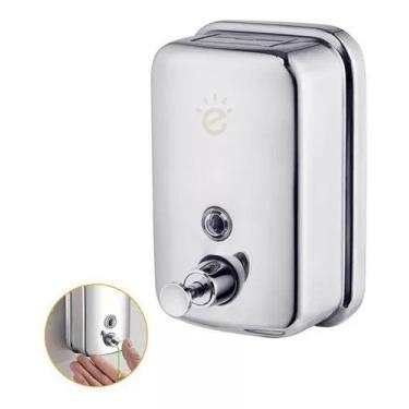 Imagem de Dispenser Saboneteira Manual Parede Sabonete Líquido Inox 1L - Embralu