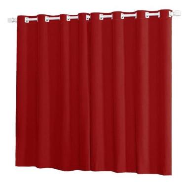 Imagem de Cortina Oxford 2,80 x 1,50 Inibe a Claridade - DH Enxovais, Vermelha