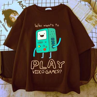 Imagem de Camiseta Adventure Time Beemo Play - sneko, Marrom, XG blusinha