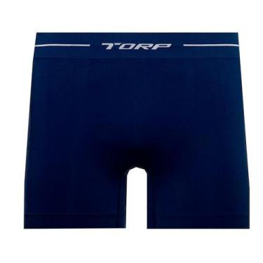 Imagem de Cueca Boxer Torp Microfibra Sem Costura Ciano - Ref 8001, M, Azul