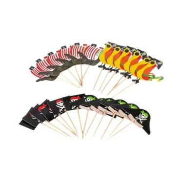 Imagem de Conjunto de Talheres Descartáveis com Tema Pirata - Pratos, Copos, Cha