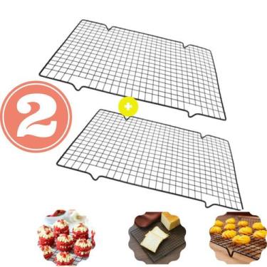 Imagem de Kit 2 Grade P/ Resfriar Bolos Doces Antiaderente Confeitaria - CLINK