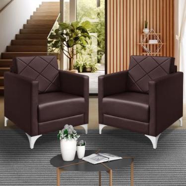 Imagem de kit 2 Poltrona Helena Decorativa Clinica e recepção tecido suede - SEL