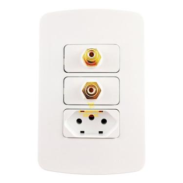 Imagem de Painel de Parede 4x2 Tomada 10A RCA Duplo Profissional