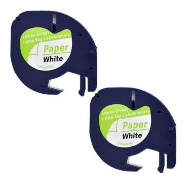 Imagem de Kit 2 Fita De Papel Compatível Dymo Letratag Xr Lt-100 12mm - XFULL