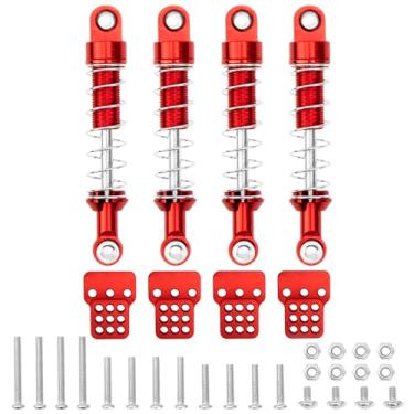 Imagem de Vgoohobby Suspensão amortecedora de choque de metal com suporte de assento extensor compatível com 1/12 MN D90 D91 D96 D99 D99S MN90 MN99S WPL C14 C24 C34 1/16 RC Crawler Car (vermelho)
