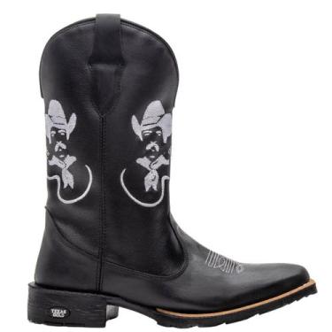 Imagem de Bota Masculino Texana Couro Bico Quadrado Cano Longo Country Texas Gol