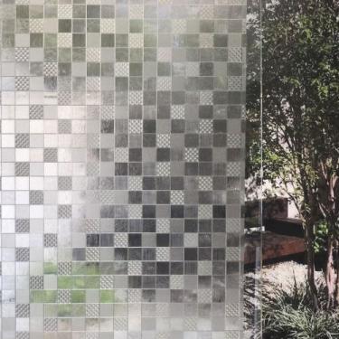 Imagem de Pelicula Adesiva Eletrostatica para Vidro Blindex 3D Quadrados Mistos 