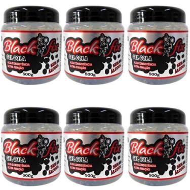 Imagem de Kit Gel Cola Black Fix 500g C/6