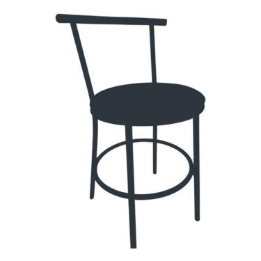 Imagem de Banqueta Mônaco Baixa Pintura Epóxi Preta - Flape