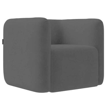 Imagem de Poltrona Para Sala De Estar Decorativa Quadrada Maggie K04 Veludo Preto - Mpozenato