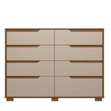 Imagem de Cômoda Moval Georgia 047043 8 Gavetas 108x147x47cm, CARVALHO/FENDI