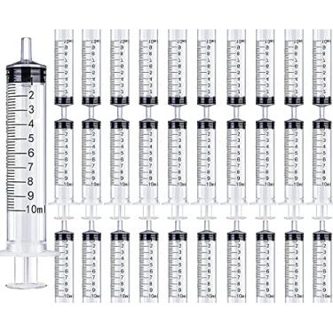 Imagem de Arilaca Pacote Com 30 Seringas De 10Ml Sem Agulha, Grande, Plástico, Para Laboratórios Científicos, Medição, Irrigação, Reabastecimento, Aplicador Óleo Ou Cola, Alimentação Animais Estimação, Embala