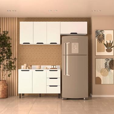 Imagem de Cozinha Completa com Tampo Meena 6 Portas 3 Gavetas Branca