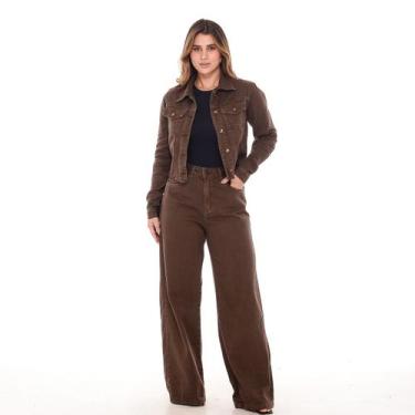 Imagem de Calça Wide Leg Básica Mom Feminina Bag Pant Perna Larga - Black Jeans,