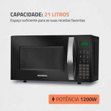Imagem de Forno Micro-ondas 21L Mondial MO01 Preto 127V
