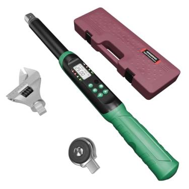 Imagem de Marsram Chave de torque digital ajustável de 6,8 a 135 Nm, chave de torque eletrônica intercambiável com mandíbula de 5-35 mm e cabeça de catraca de 3/20.3 cm com campainha e LED, para reparo de