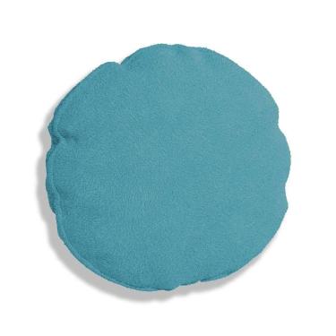 Imagem de Almofada Bolacha Redonda Cookie 40x40 Cm Veludo 7 Decor Azul Turquesa