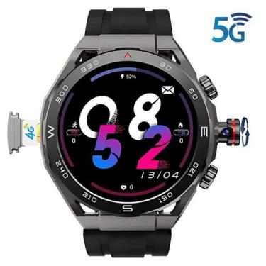 Imagem de Relógio inteligente Wearfit HW18 Chip 5G 64GB Câmera rotativa Celular 