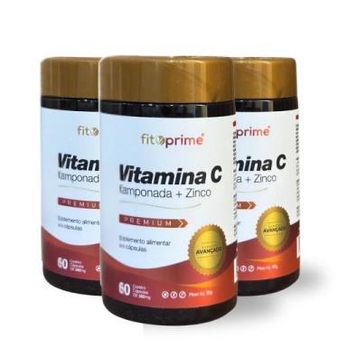 Imagem de Kit 3 Vitamina C Tamponada Zinco 60 Cápsulas Fitoprime
