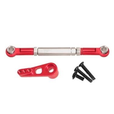 Imagem de Colaxi Braço de direção, haste de direção ajustável, metal, fácil de instalar, alumínio, servo link, haste de tração para 104001 104002 1/10 RC, kit de, Vermelho