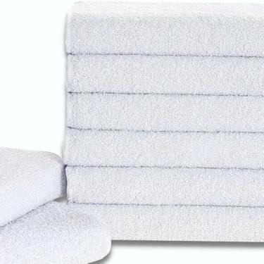 Imagem de Toalha de Rosto Kit 10 Pcs Profissional Para Salao de Beleza Barbearia Grossa 45x70 350g/m² - Branco