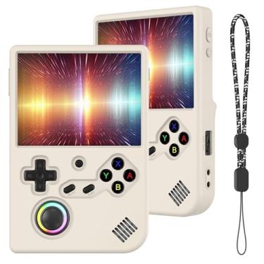 Imagem de Capa de silicone compatível com console de jogos portátil Anbernic RG40XX V, antiarranhões, lavável, à prova de choque, capa protetora de silicone para RG40XX V com cordão - branca