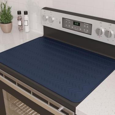 Imagem de GUDEYIHE Capas superiores de fogão para fogão elétrico, tapete de fogão de silicone premium espesso para fogão de vidro, protetor de tampa superior de fogão de vidro de 28 x 20, capa superior de fogão