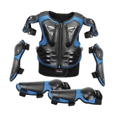 Imagem de NITAGO Macacão de Proteção para Motocicleta Infantil com Cotoveleiras E Joelheiras para Atividades Ao Ar Livre, Azul