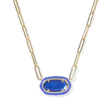 Imagem de Kendra Scott Elisa Colar com clipe de papel com moldura esmaltada, joias modernas para mulheres, One Size, Banhado a ouro Latão, Sem Pedra Preciosa