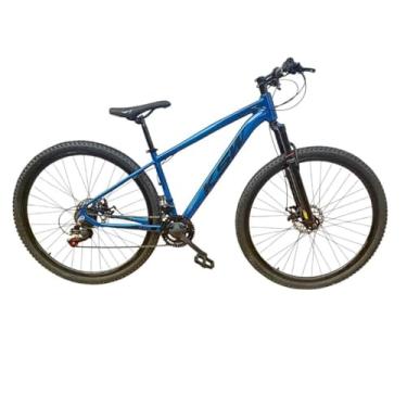 Imagem de Bicicleta Aro 29 KSW XLT 24 Velocidades MTB Index Disco Mecânico Suspensão 80mm Unissex (Azul Hunter/Preto, 17)