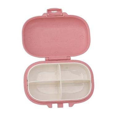 Imagem de Organizador de medicamentos Caixa diária de comprimidos portátil 4 Compartimentos Snap Design Seguro Recipiente de plástico durável para pacientes idosos de viagem Vitaminas (Rosa)