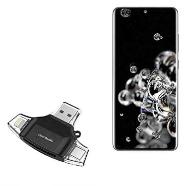 Imagem de Smart Gadget para Samsung Galaxy S20 Ultra 5G (Smart Gadget da BoxWave) – Leitor de cartão SD AllReader, leitor de cartão microSD SD compacto USB para Samsung Galaxy S20 Ultra 5G – Preto