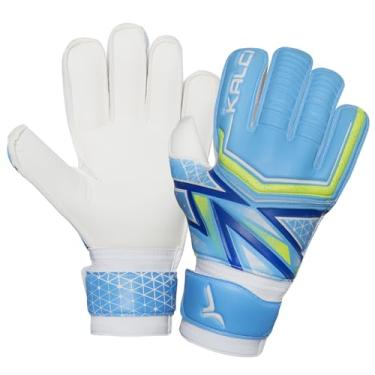 Imagem de Kalci Luvas de goleiro de futebol com enchimento de espuma de látex para crianças/adultos, proteção de dedo, luvas de goleiro respiráveis, alça de gancho e laço para melhor aderência GK luvas