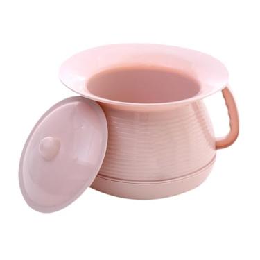 Imagem de KiBcsLic Cuspideira com tampa para crianças, cuspideira portátil com alça, mictório noturno coberto para camping, viagens, emergência doméstica, Rosa