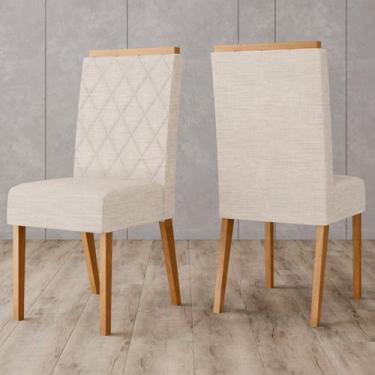 Imagem de Cadeiras Kit 2 Cadeiras Nina Nature/Linho - Henn, Bege, Moderno