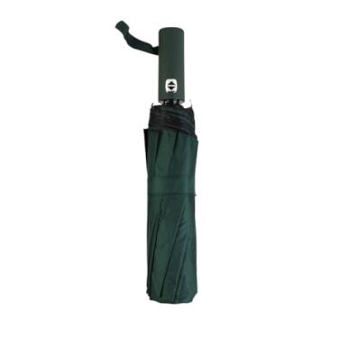Imagem de Guarda Chuva Automático Abre e Fecha Grande Reforçado Contra Vento Com Proteção Solar Blackout Haste Dupla Cabe na Bolsa(Verde)