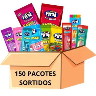 Imagem de Kit 150 un Bala Fini Tubes Gelatinas Sortido 15g - Fini