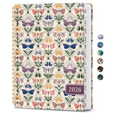 Imagem de Agenda 2026, agenda mensal e semanal para mulheres, janeiro de 2026 a dezembro de 2026, capa dura bonita agenda 2026 livro com abas, encadernação espiral, perfeito para escola, escritório, casa, 16 cm